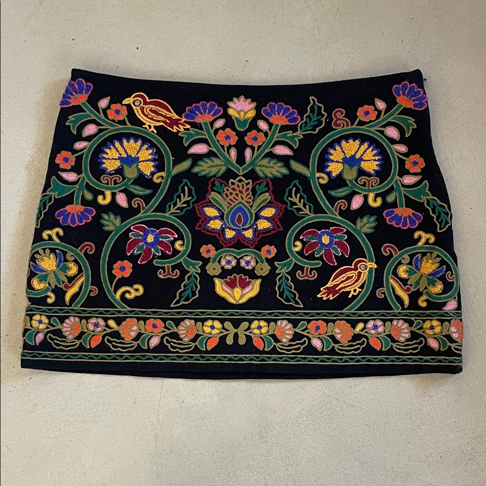 Zara Embroidered Mini Skirt